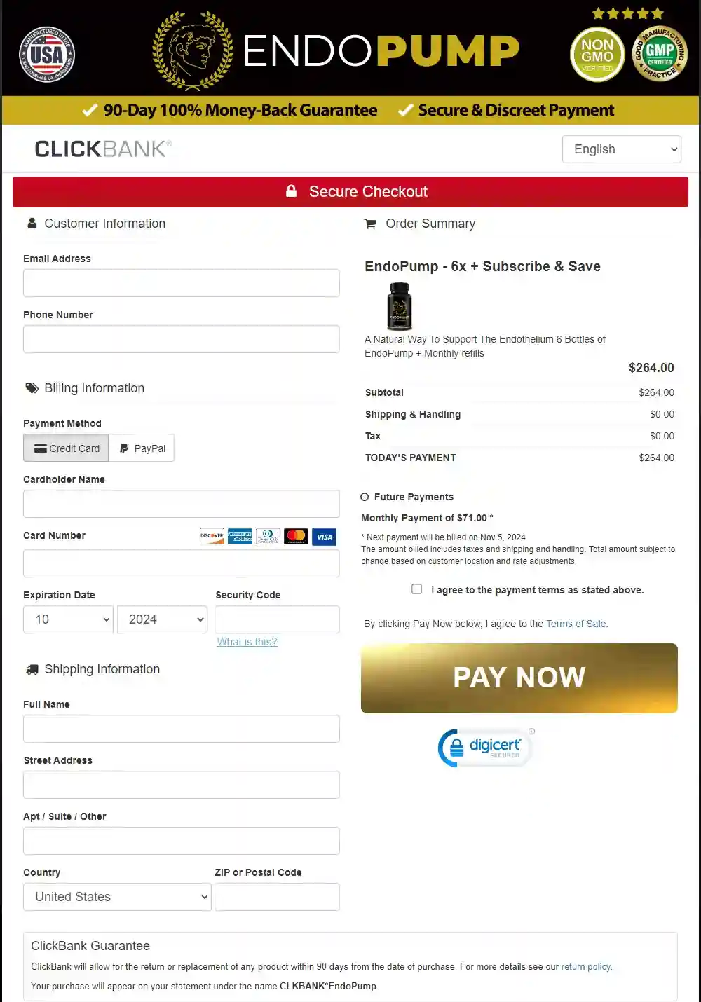 endopump buy page